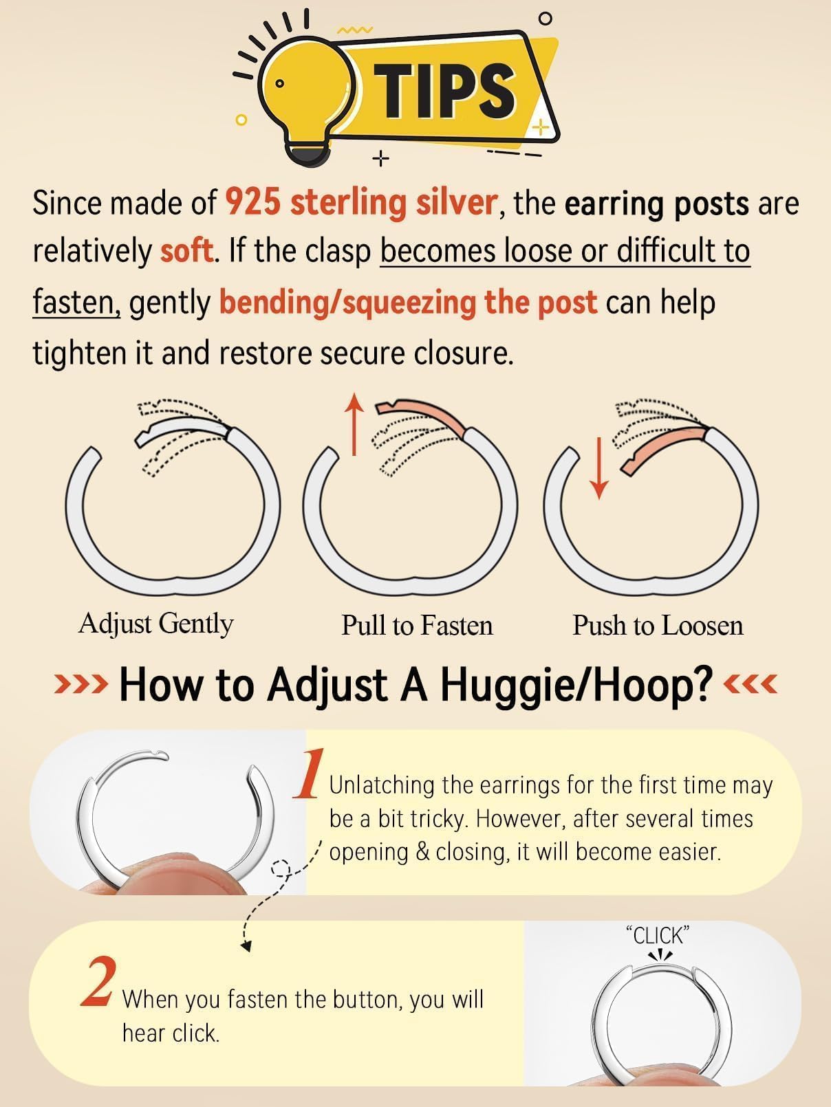 FaithHeart 925 Sterling Silver Cubic Zirconia Huggie Hoop Earrings, Small Silver Hoop Earring for Women, Hypoallergenic Cartilage Earrings for Women 6mm