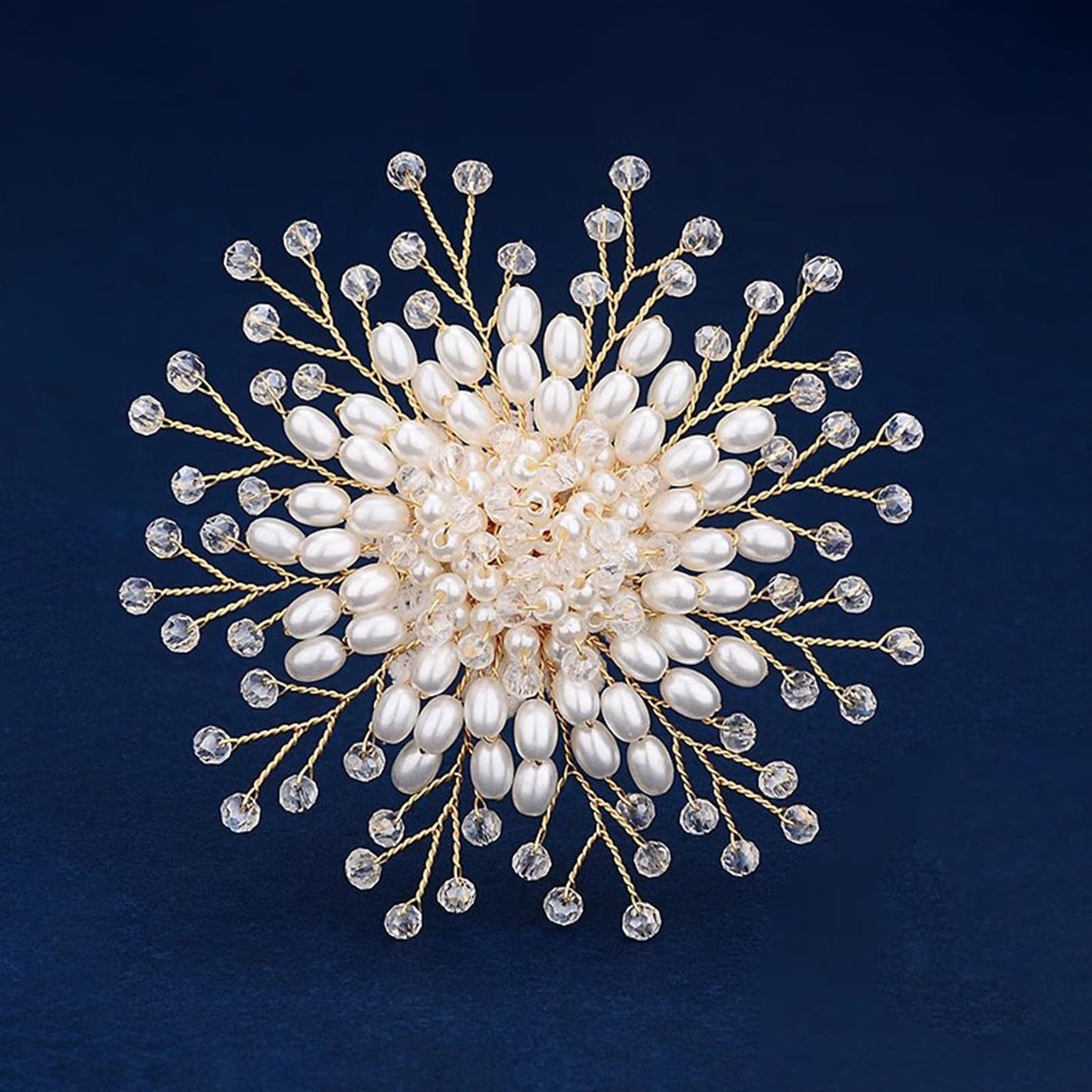Charm White Pearl Brooch Pins for Women,Striking Large Pearl Flower Statement Costume Pin Graceful Wedding Anniversary Prom Jewelry Gifts (Pearl1)
