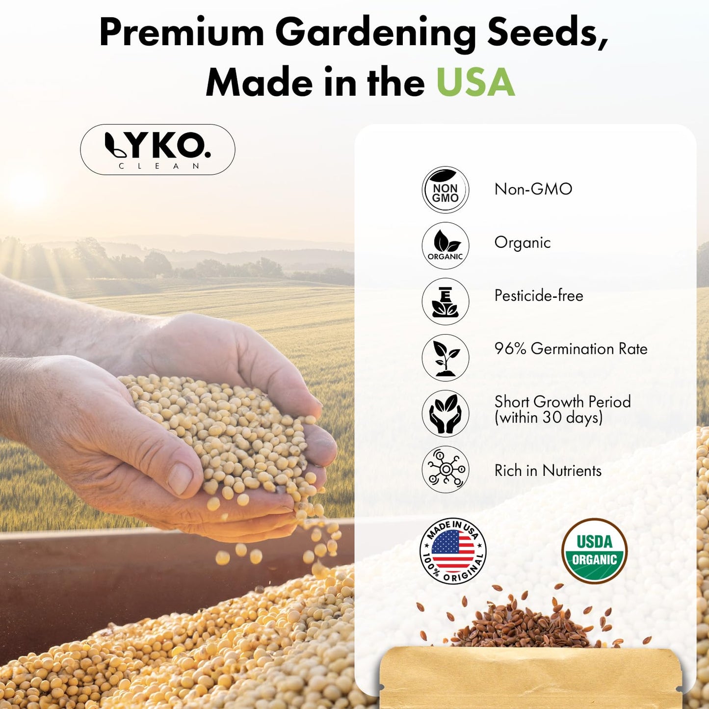 LYKOCLEAN Salad Buttercrunch Lettuce Seeds for AeroGarden, iDOO, Ahopegarden Hydroponics Growing System, 7-pods, 350+ Seeds (Include Spinach, American Fast Lettuce,Paris Island Lettuce, Cauliflower)