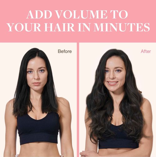 GOO GOO Clip in Hair Extensions Real Human Hair, Remy Human Hair Extensions Clip ins for Women, Natural Human Hair, 20inch 120g 7Pcs, 1B Natural black