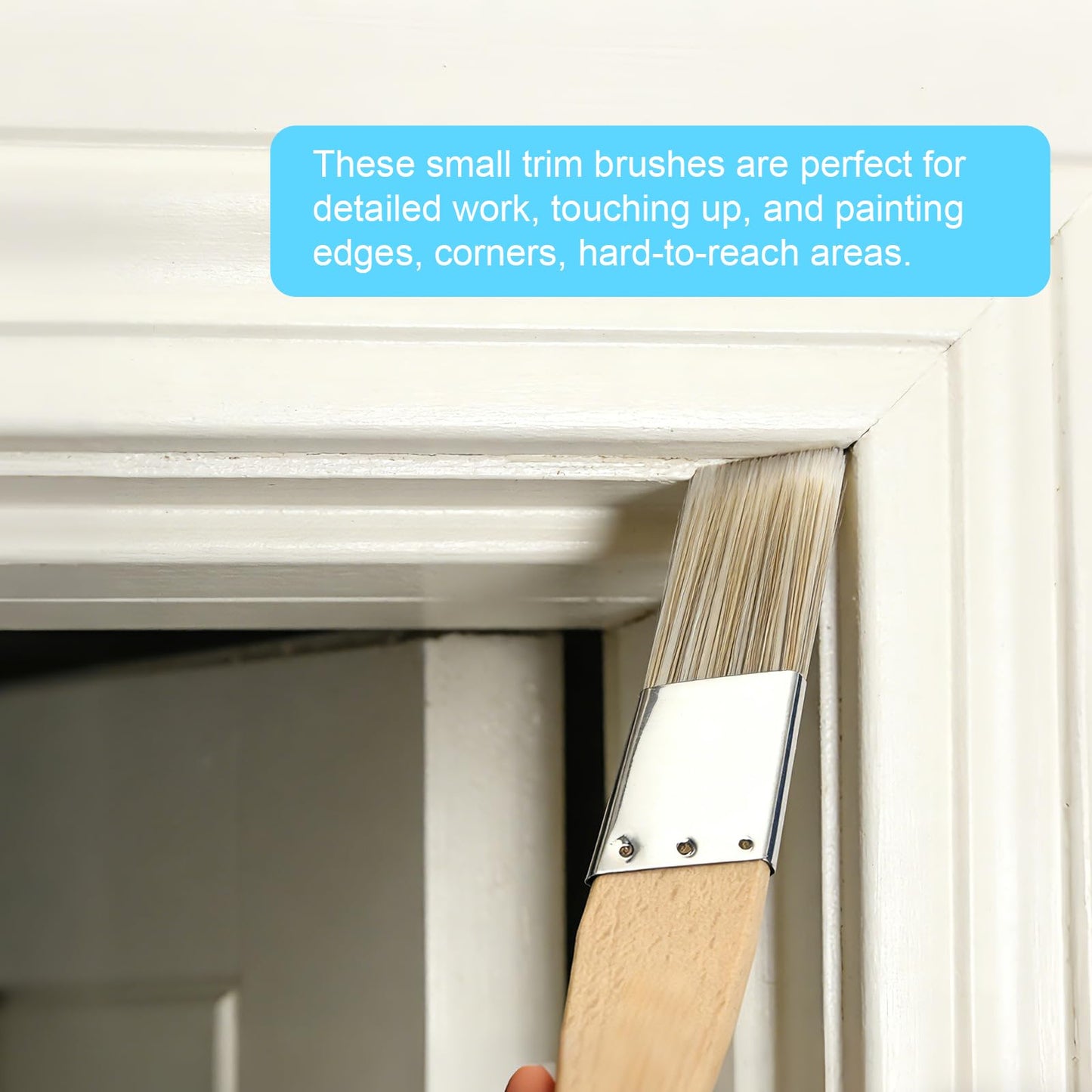 Trim Paint Brushes Set of 8-0.25", 0.5", 0.7", 1" Slant Lining Fitch Paint Brushes for Detail, Small Cutting in Brushes for Trim, Edges and Crafts