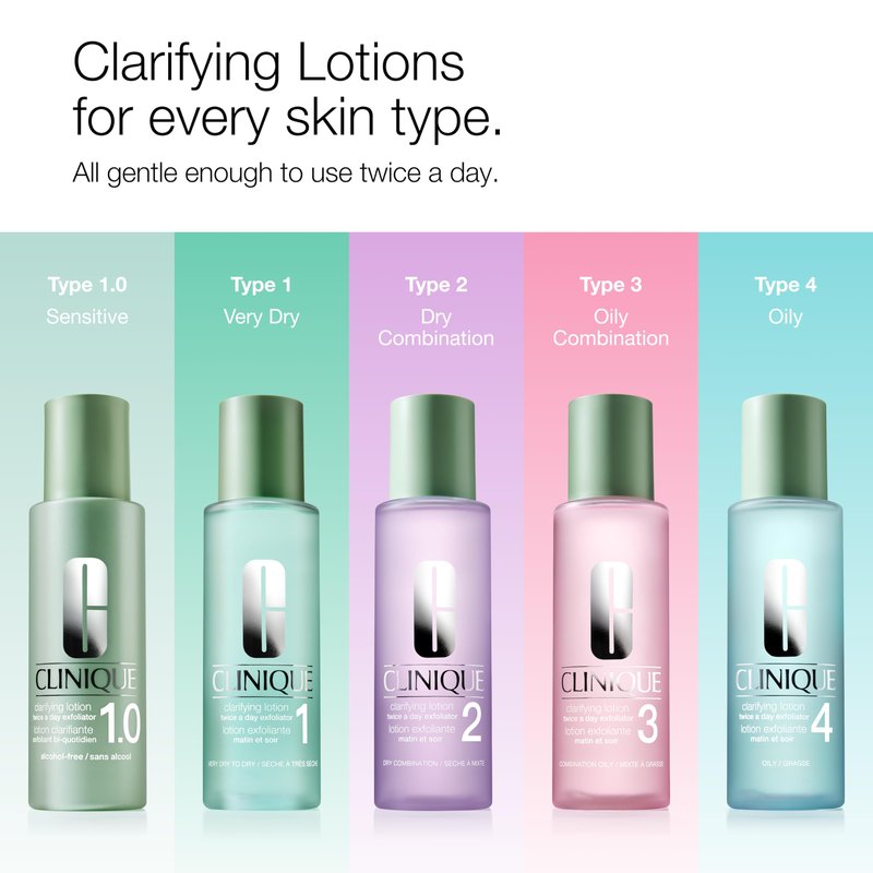 Clinique Clarifying Lotion 2 | Gentle Exfoliator For Dry Combination Skin Types | Face Toner With Witch Hazel | Step 2 in 3-Step Skin Care Routine, 16.5 Fl Oz