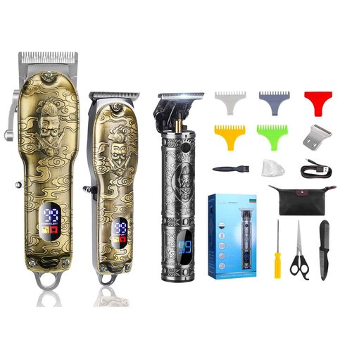 Suttik Professional Hair Clippers for Men Beard Trimmer Set, Cordless Barber Clippers for Hair Cutting Grooming Kit, Rechargeable, LCD Display,Gift for Men