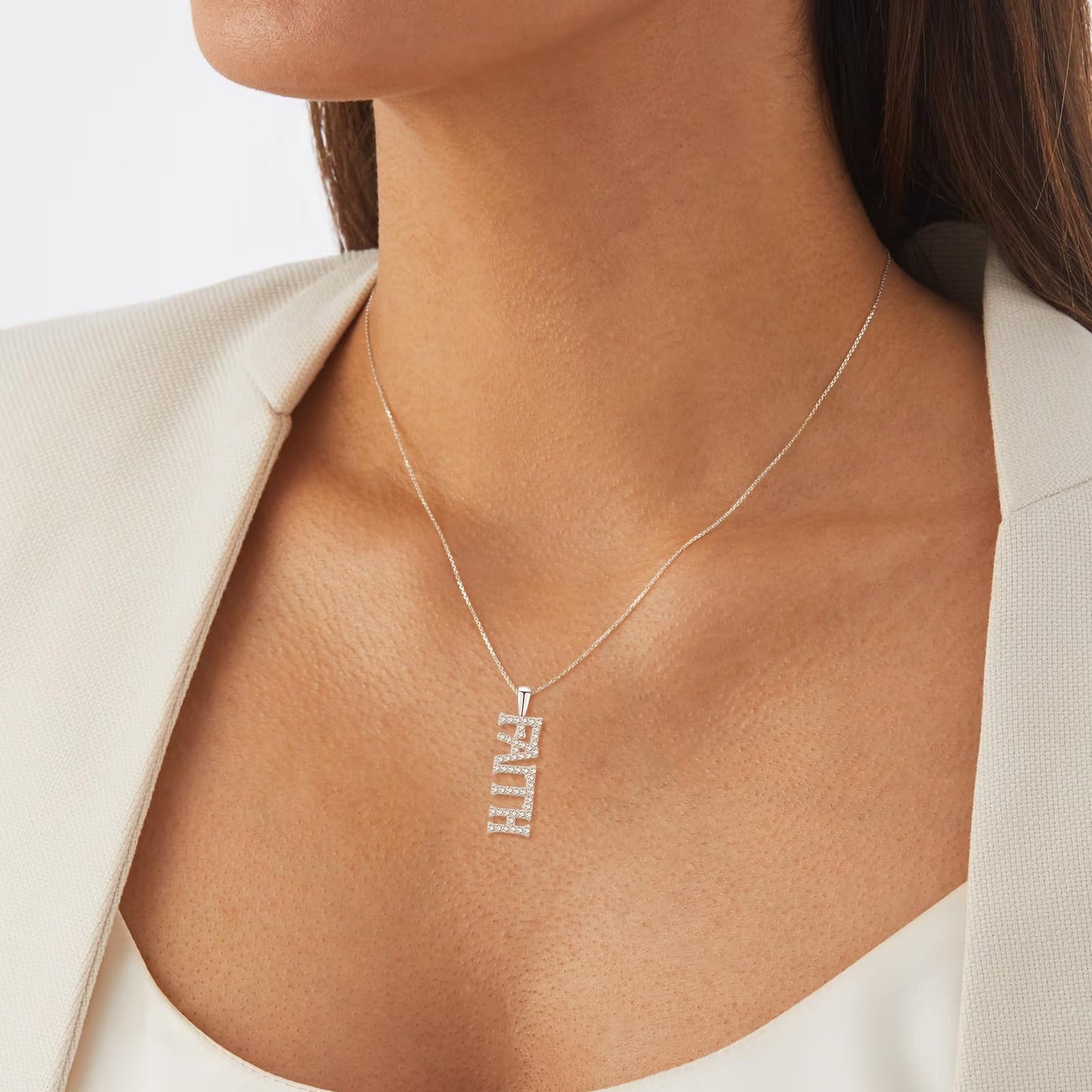 Dreamboat Faith Necklace for Women Sterling Silver Christian Necklace Pendant Confirmation Religious Jewelry Faith Gifts for Women