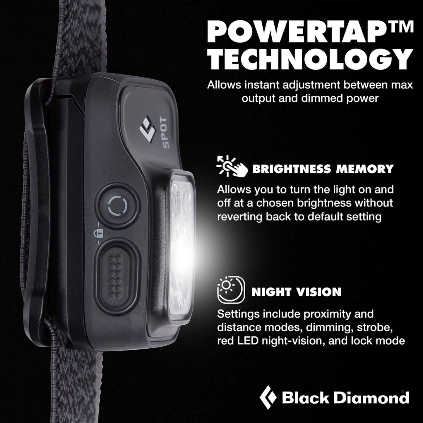 BLACK DIAMOND Spot 400 Headlamp | 400 Lumens Brightness, Dimmable | Waterproof & Durable | 3X AAA Battery Operated (Included) | Graphite