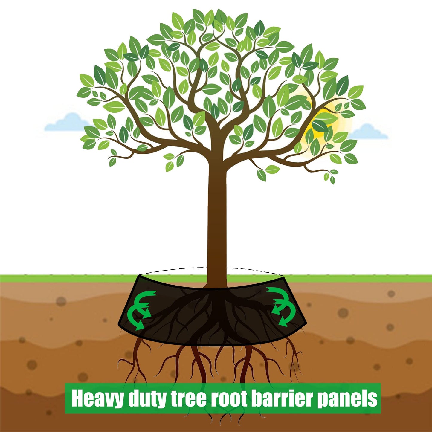 50ft Tree Root Barrier 30in Root Barrier Grass Weed Barrier Bamboo Barrier Garden Edging for Landscape Edging Blocks