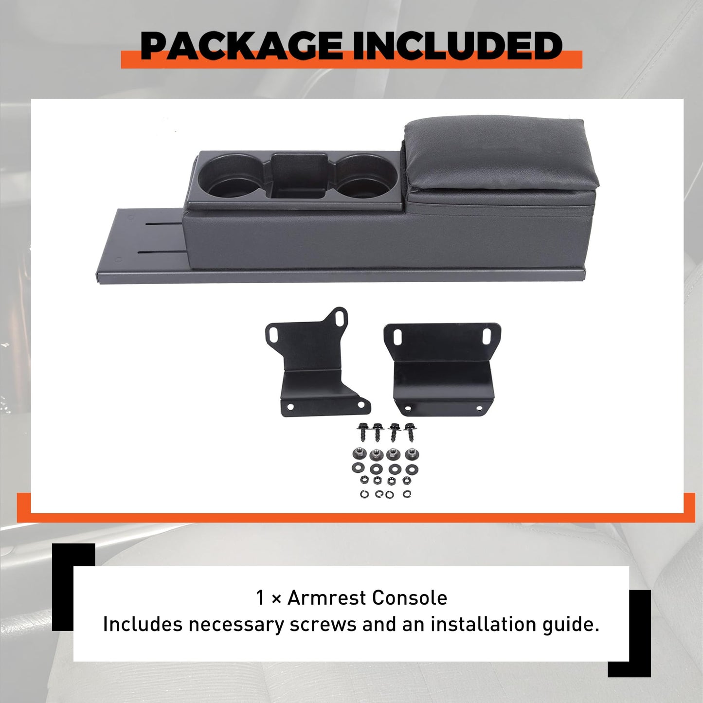 ECOTRIC Center Mini Cup Holder Armrest Console Compatible with 2006-2020 Dodge Charger Police Black Upholstered Middle Cover Storage Box pad Lid Kit Replacement Organizer