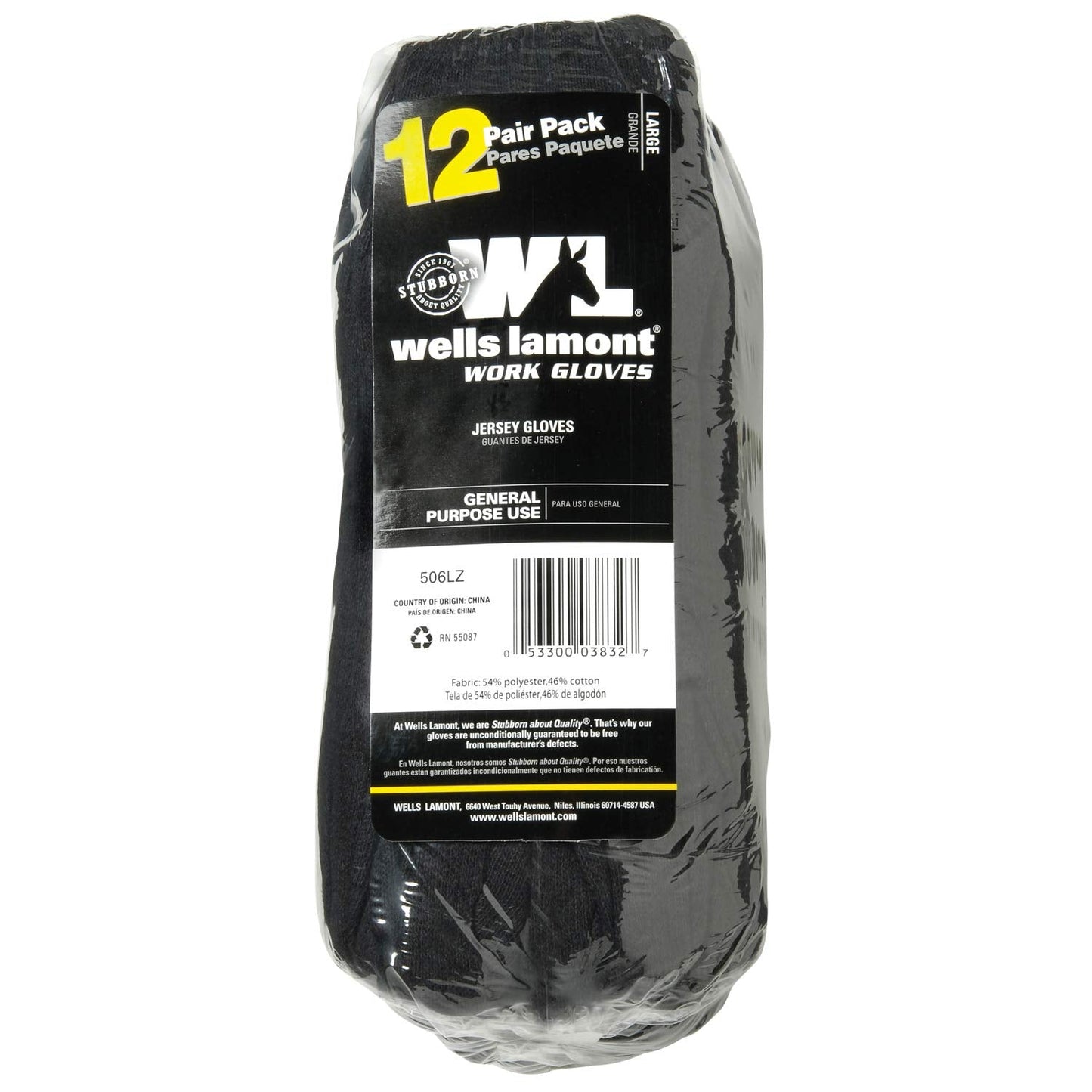 Wells Lamont Versatile Work Gloves Lightweight, Durable, Comfortable Jersey Basic, 12-Pair Bulk Pack, X-Large (506XLZ)