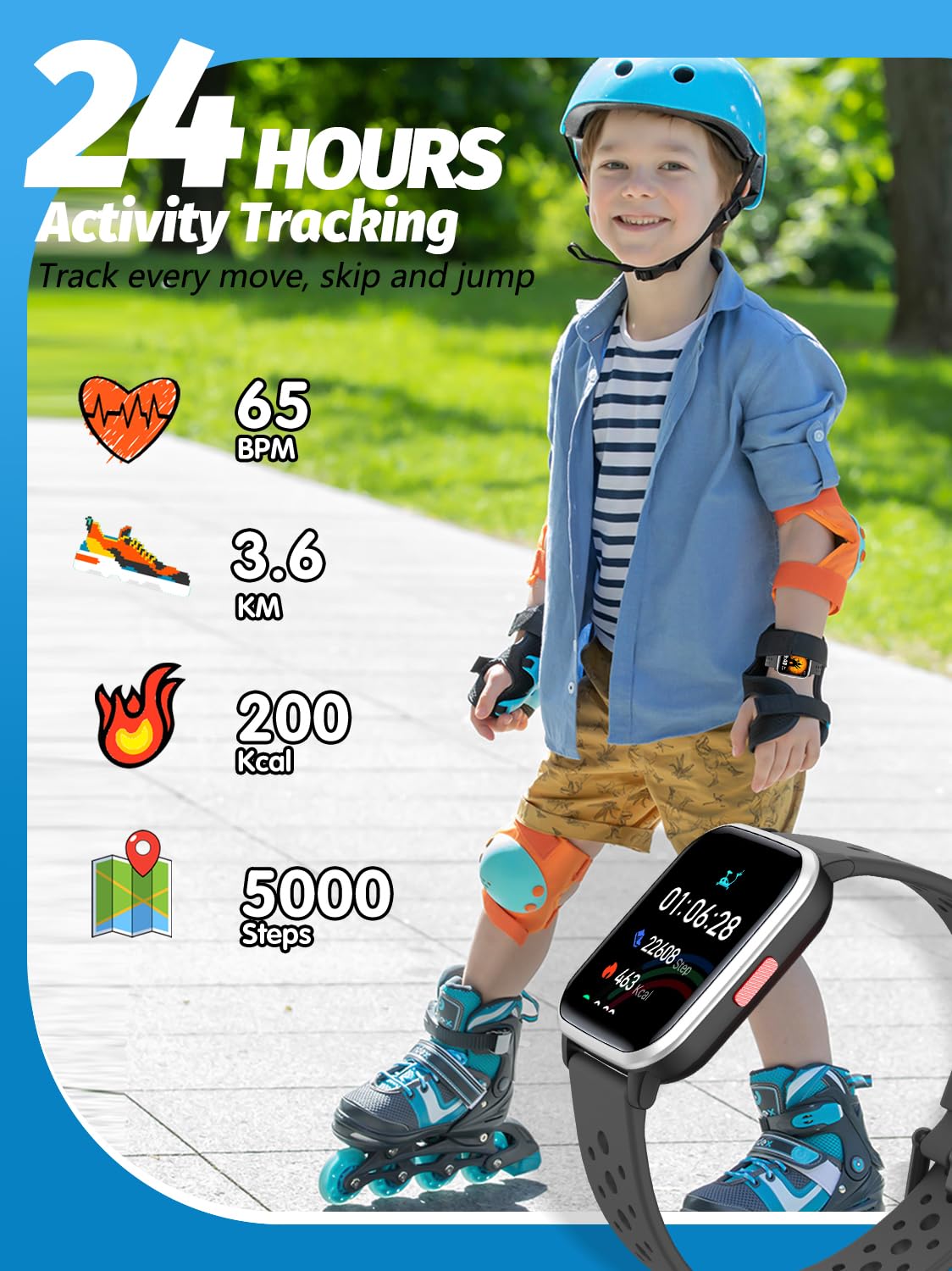 Butele Kids Smart Watch Girls Boys, SmartWatch for Kids Smart Watch Gifts for 4-16 Years Old with Sleep Mode 19 Sports Mode Pedometer Birthday Gift for Boys Girls
