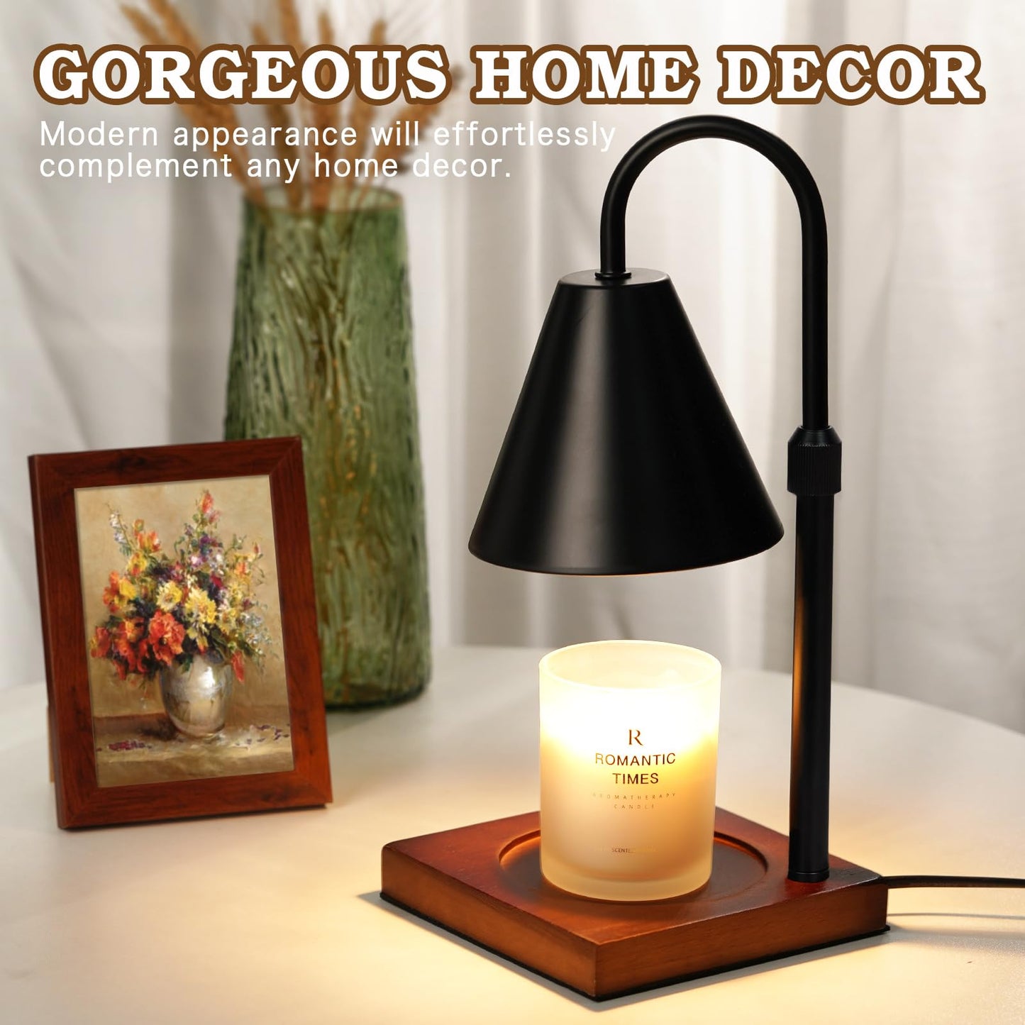Modern Candle Warmer Lamp 2 Pack, Dimmable Candle Lamp Warmer with Timer, Mothers Day Birthday Gifts for Women Who Have Everything, Height Adjustable Candle Lamp, Cozy Living Room Bedroom Decor