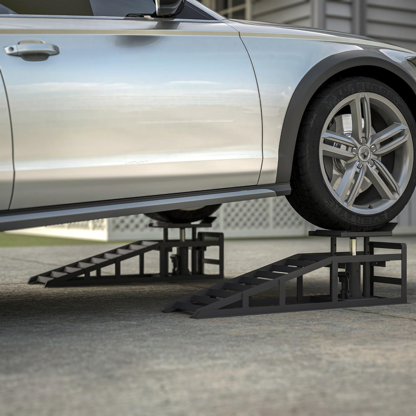 2 Pack Hydraulic Car Ramps 5T 10000lbs Low Profile Car Lift Service Ramps Truck Trailer Garage,Height Hydraulic Vehicle Ramps, Lift Height 11.61-16.21 inches