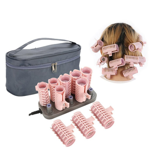 Milltrip 10Pcs Professional Electric Heated Roller Curling Set, Fast Heating Hair Styling Tool with 160°C Thermostat, Travel Friendly (Upgraded Vibration Hot Compression)