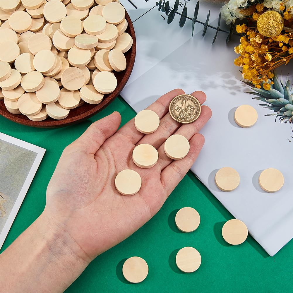 OLYCRAFT 400Pcs 0.8 Inch Natural Beech Wood Slices Unfinished Round Wooden Discs Small Wooden Circles Cutouts Unfinished Round Wood Slices for DIY Crafts Painting EngravingChristmas Decoration