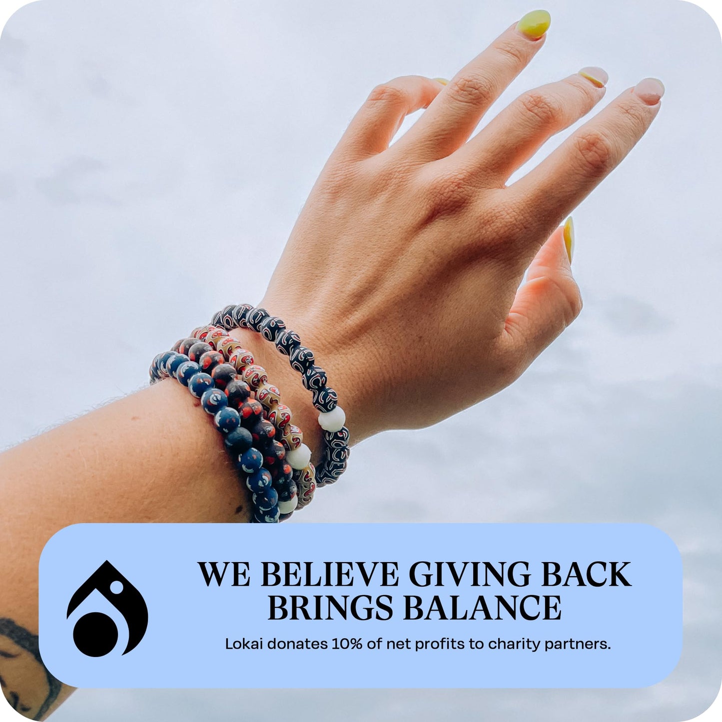 Lokai Silicone Beaded Bracelet for Men & Women, NFL Football Collection - New England Patriots, Blue Logo, Medium - Silicone Jewelry Fashion Bracelet Slides-On for Comfortable Fit