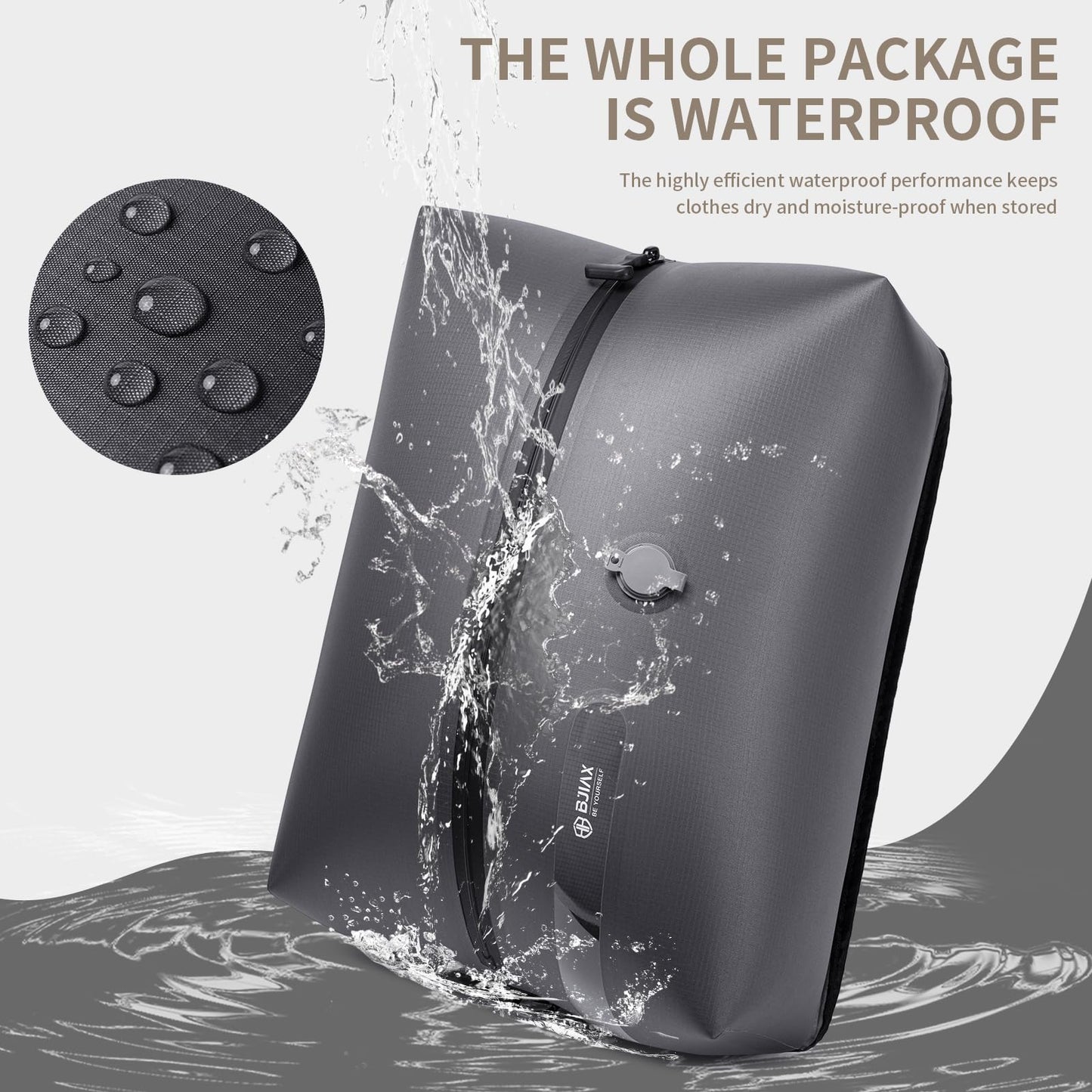 Vacuum Bags for Travel with Pump,Reusable Compression Packing Cubes to Save Space for Luggage and Backpack with IP68 Waterproof,Vacuum Seal Bags for Clothing travel（2packbag with Pump)