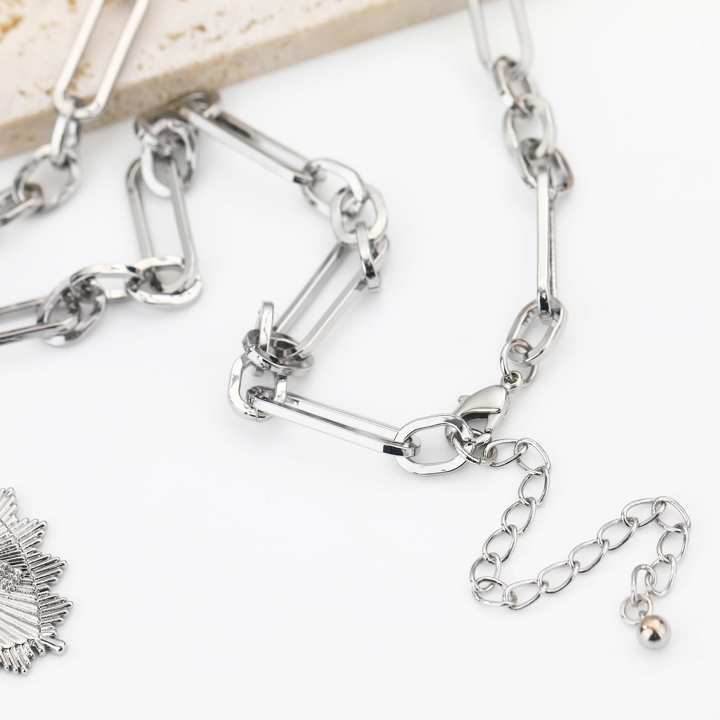 BONJOULRY Heart Necklace Silver Chunky Heart Necklace for Women, Non Tarnish Trendy Heart Choker Pendant Waterproof Heart Jewelry Gifts