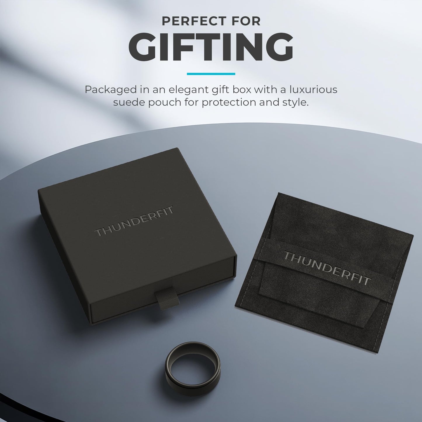 ThunderFit Silicone Rings Wedding Bands for Men, Plain Men’s Rubber Engagement Bands with Gift Box, 1-Pack