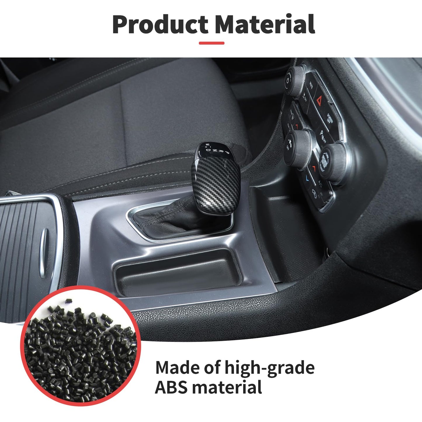 JWWY Dashboard Carbon Fiber Interior Trim Kit Cover Fit for 2015-2025+ Dodge Charger, Gear Shift Panel Console Outlet Vent Cup Holder Navigation Panel Headlight Switch Cover,20Pcs