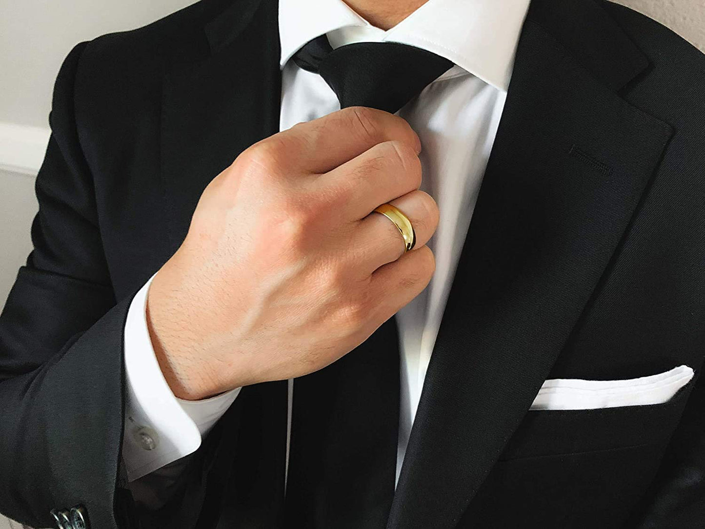 Tioneer Jewelry | Sterling Silver Plain Dome Wedding Band | Wedding Band for Women & Men | Sterling Silver Jewelry, Gold, 3mm, Size 8