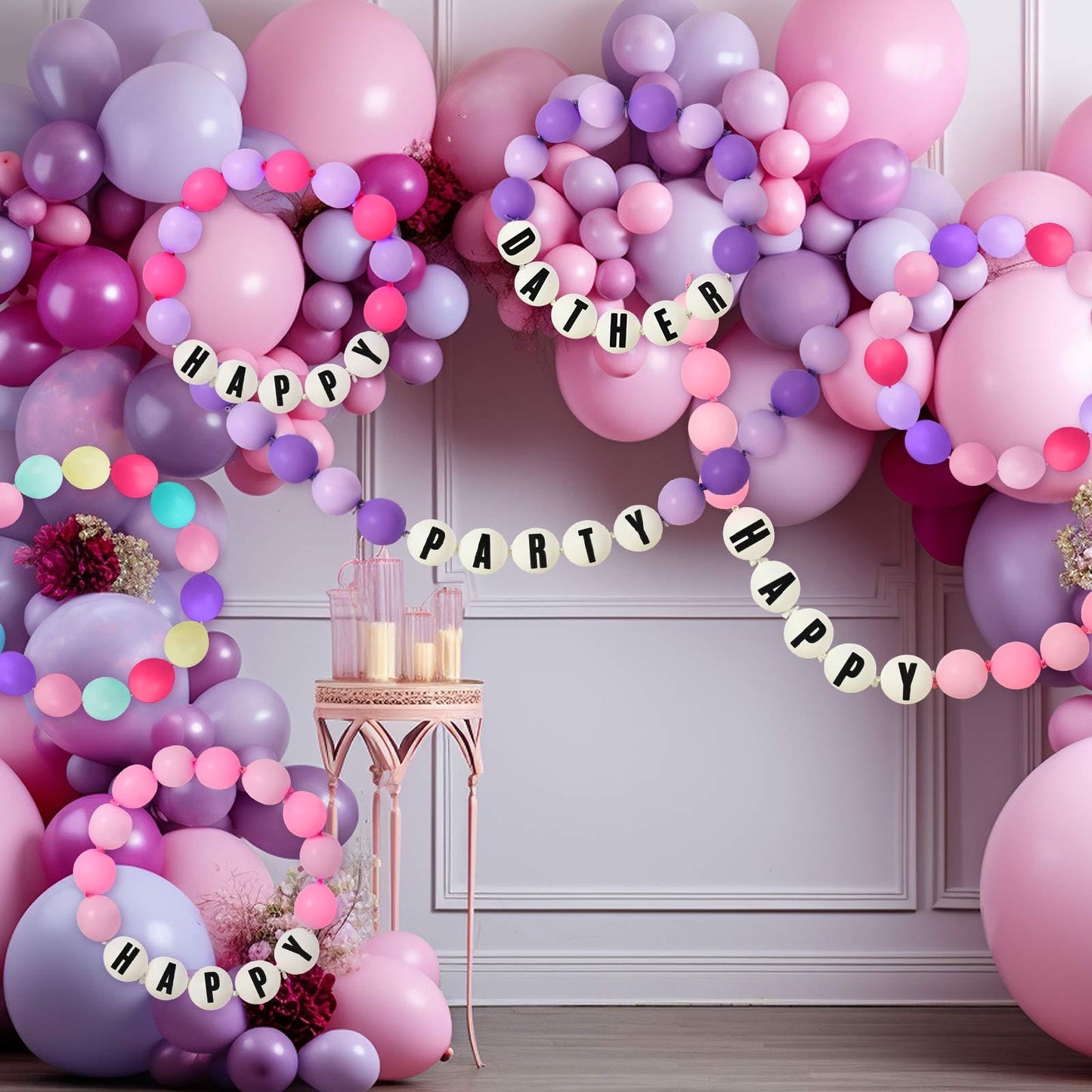 Civaner 154pcs DIY Giant Friendship Bracelet Garland Birthday Banner Kit with 150 Balloon in My Birthday Era Banner Famous Singer Customizable Jumbo Garland Decor for Wedding Party Supplies