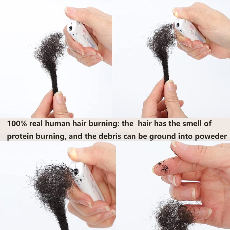 Loc Extensions Human Hair For Men/Women 8 Inch 0.6cm 20strands Width 100% Full Handmade Permanent Dreadlock Extensions Human Hair An Be Dyed Bleached Curled (100% Human Hair,Natural Black)