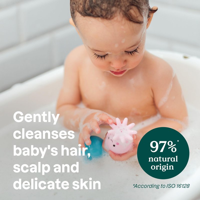 ATTITUDE Baby 2-in-1 Shampoo & Body Wash, EWG Verified, Fragrance Free & Dermatologically Tested, Vegan, Unscented, 16 Fl Oz