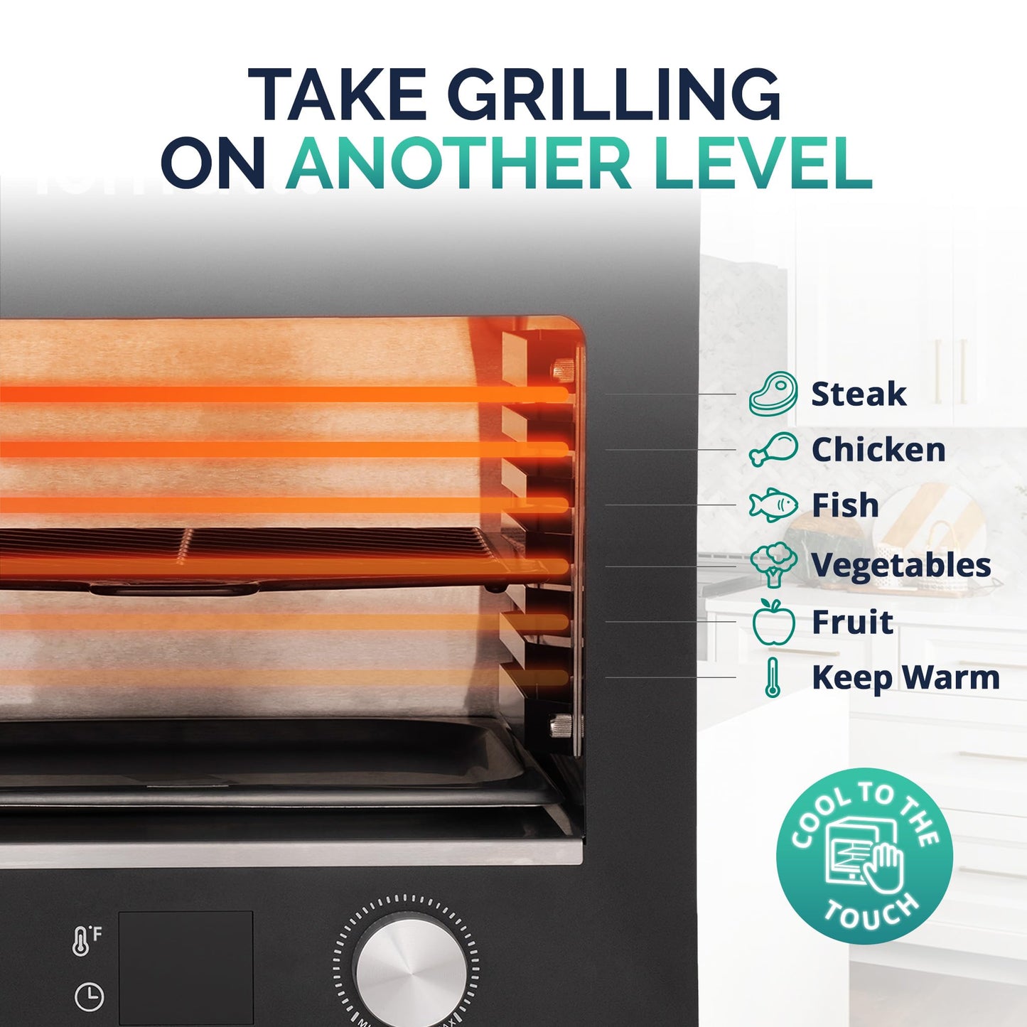 Luma® by Newair Electric Grill for Steaks | 1450°F Infrared Indoor Smoker with Cool-Touch Exterior | Portable Countertop BBQ Grill for Kitchen or Patio