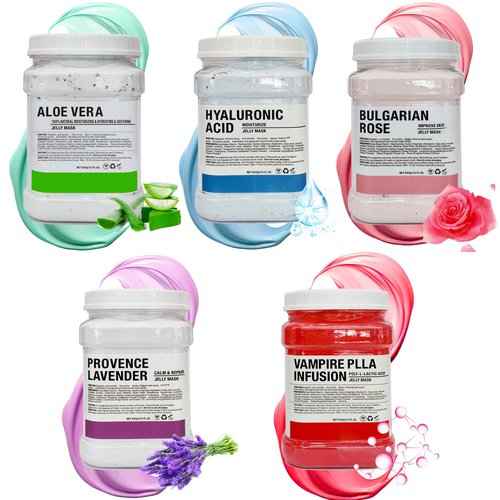 DR MEINAIER Bundle of Five Jelly Masks for Facials Professional, Mascarillas Faciales, Vajacial Mask, Jelly Face Mask, jelly masks for facials,Peel off Mask