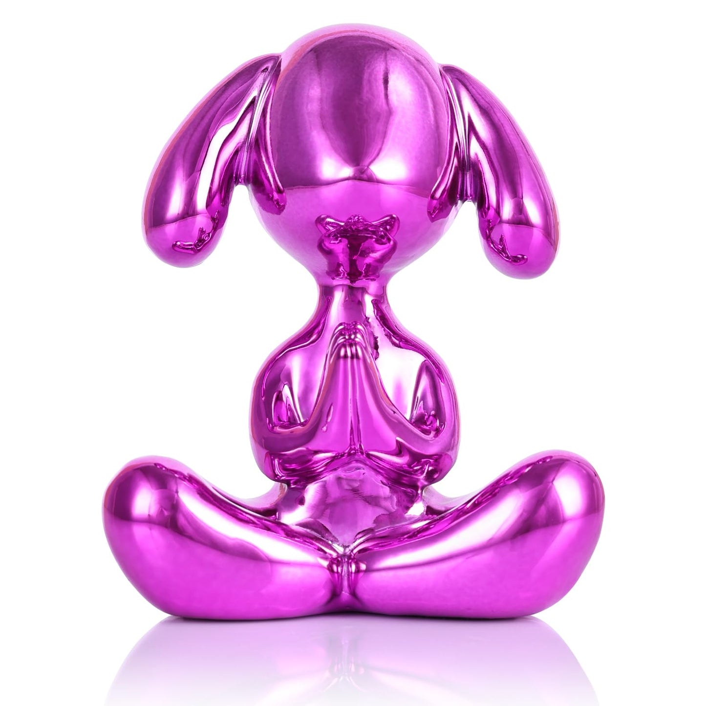 Purple Balloon Dog Statue in Meditation Pose - Small Balloon Dog Decor, Cute Preppy Room Ornament for Shelf, Desk, Vanity, Entryway or Office, Figurine Gift for Teen Girls, Clean Girl Room Aesthetic