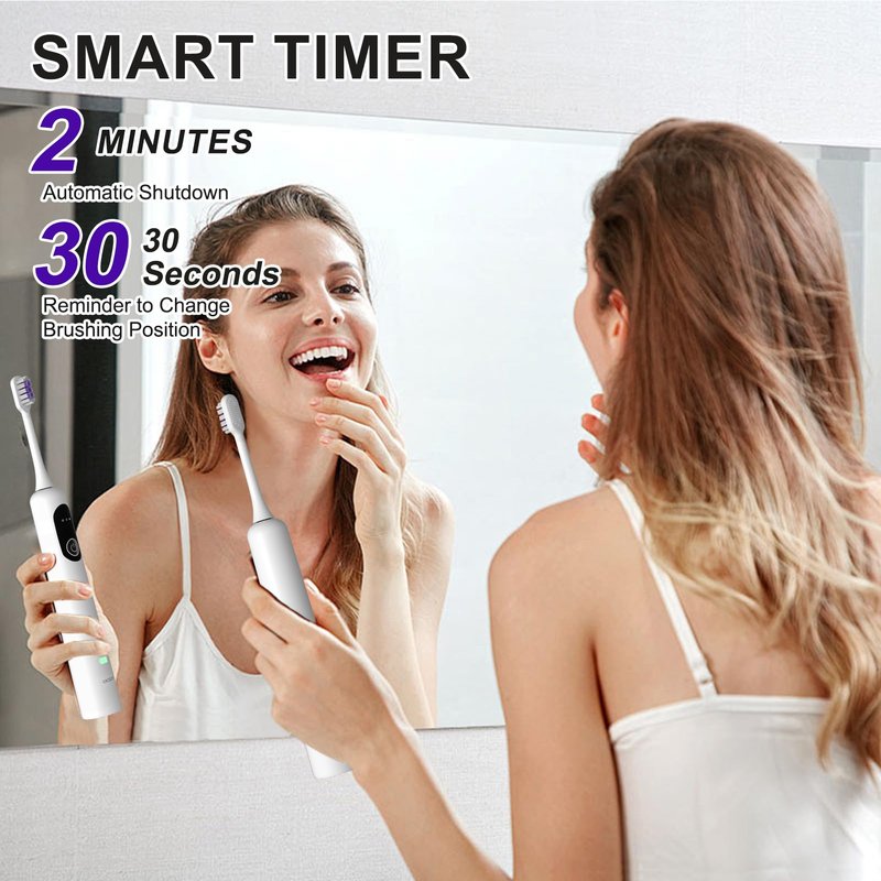 HOSOKA Electric Toothbrush for Adults, 60° Oscillating & Vibration Sonic Electric Toothbrush, Wave Toothbrush with Configurable App, 3 Brush Heads, Magnetic Rechargeable Travel Toothbrush, IPX7