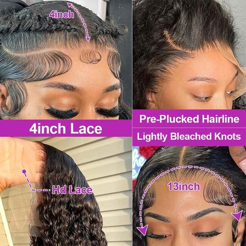 Noxlouis 20 Inch Deep Wave Lace Front Wigs Human Hair Wig for Woman 13x4 Hd Deep Curly Lace Frontal Wig Pre Plucked With Baby Hair