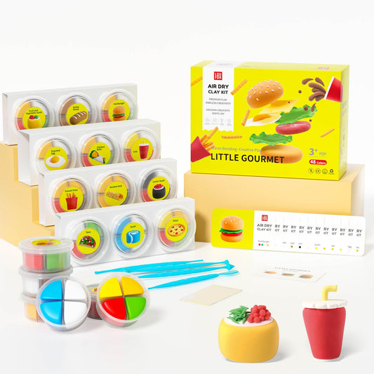 Air Dry Clay for Kids - Modeling Clay Kits, Ultra Light & Soft, Safe & Non-Toxic, 12 Boxes DIY Model Magic Clay 48 Colors with Sculpting Tools und Tutorials, Creative Art Crafts Toys Gifts Boys Girls
