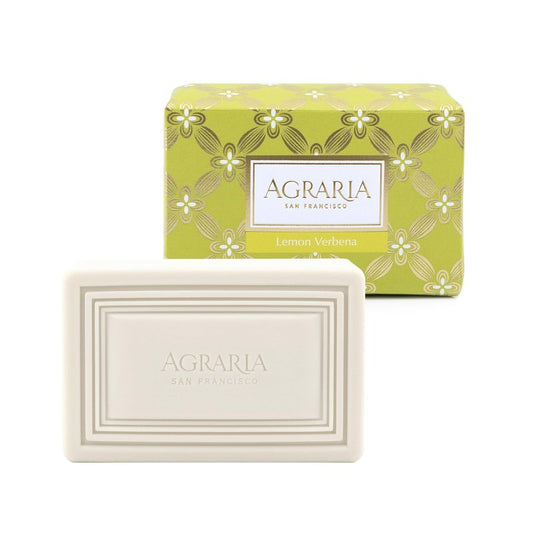AGRARIA Luxury Bath Lemon Verbena Bar Soap, French Triple Milled Soap, Moisturizing Shea Butter & Kukui Oil Infused Gift for Men and Women, 8 oz