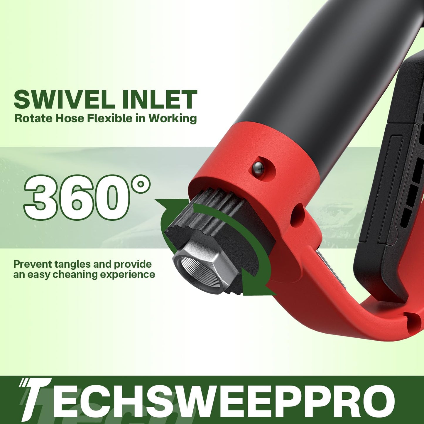 TechSweepPro 5000PSI Pressure Washer Gun and Hose Kit, 100FT Kink Resistant Steel Braided Power Washer Hose with 3/8" Swivel Quick Connector and M22 14mm Adapters Replacement/30" Extension Washer Wand