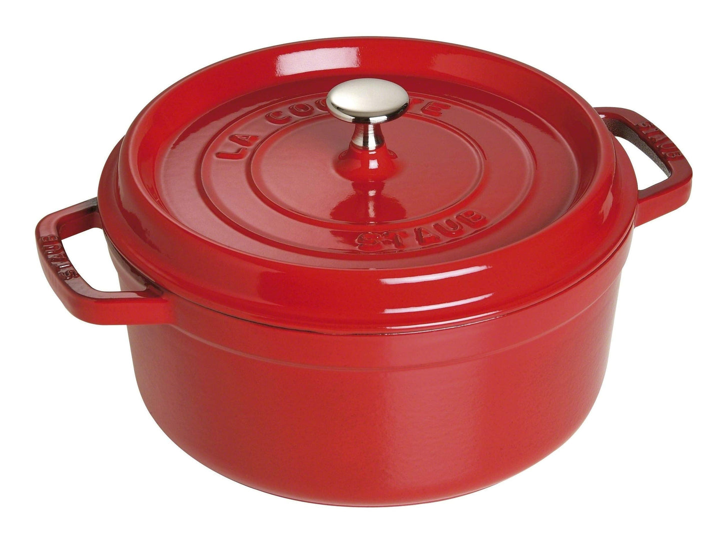 staub La Cocotte Round 40510-601 Pico Cocotte Round Cherry 10.2 inches (26 cm) Steamer Set, Large, Two-Handed Casting, Enameled Pot, Steamer, Induction Compatible