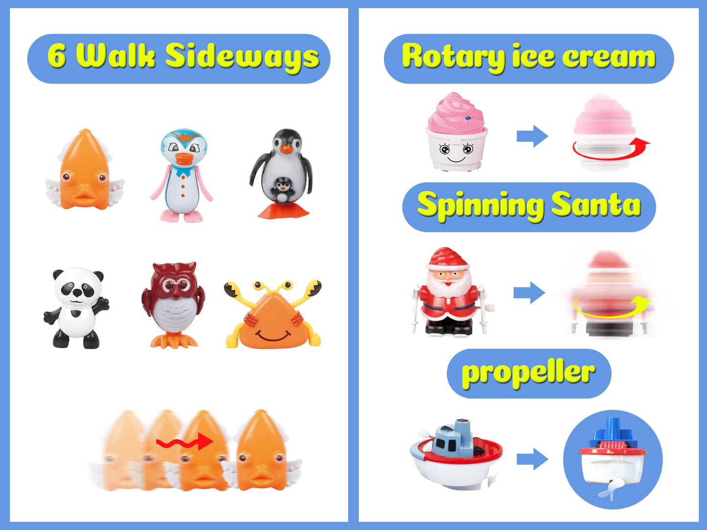 aruemp 28 Pieces Assorted Wind-up Toys for Kids, Wind Up Animals Bulk Flipping Walking Jumping Swimming Clockwork Toys Stocking Stuffers for Kids, Xmas Gifts