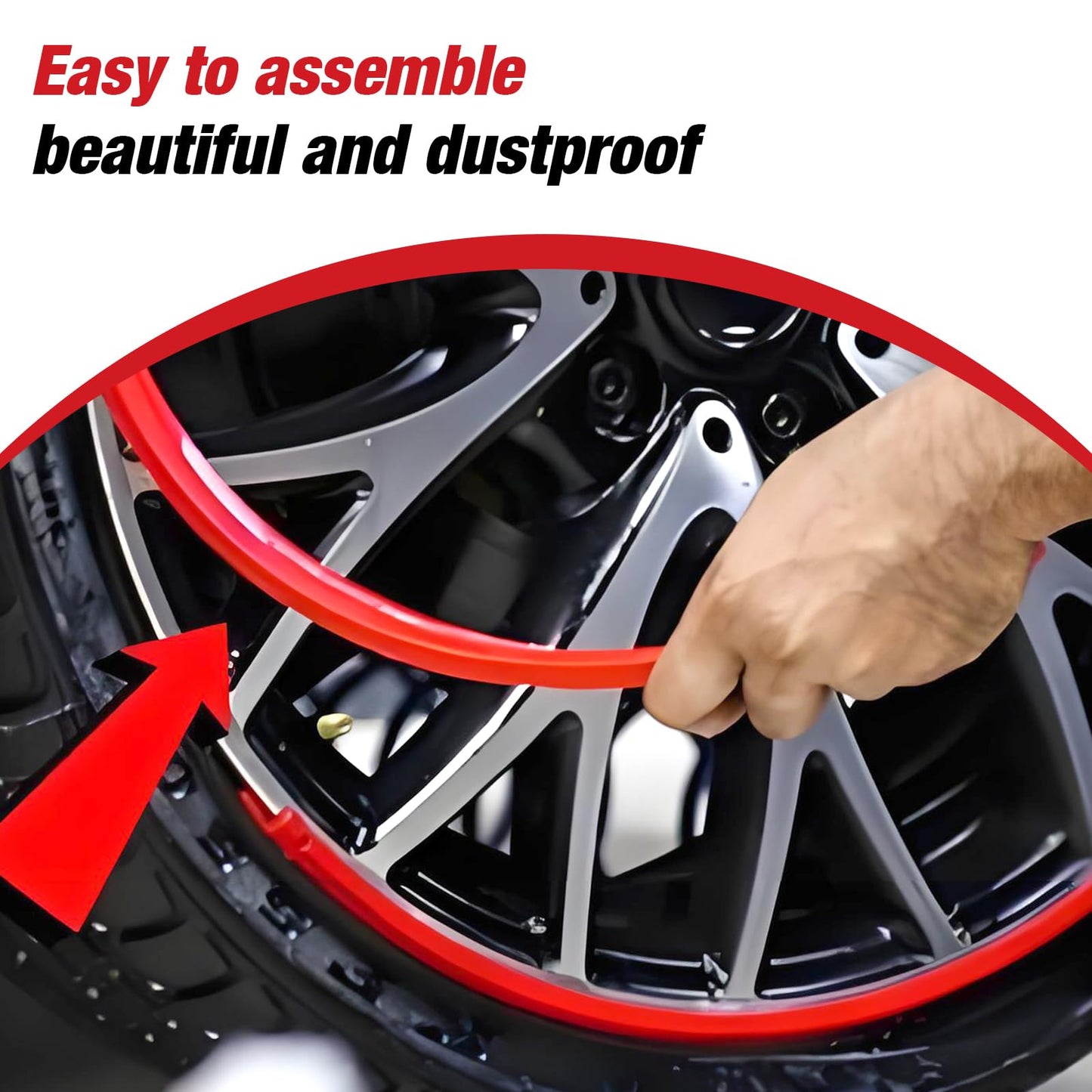 CRYRIMDRAGON 4-Pack Alloy Rim Protector for Car Wheels–Fits 12 to 24 Inch Wheels – No-Scratch Rim Guards for Curb Rash & Scuffs–Adhesive-Free Universal Fit Wheel Edge Protectors(Green)