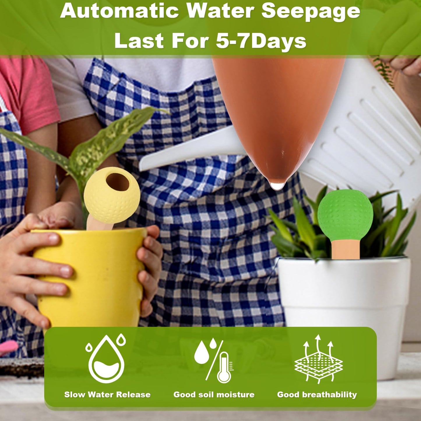 Tuzinano Self Watering Planter Insert Terracotta Watering Spikes Premium Plant Watering Devices Irrigation Dripper Self Watering Spikes Automatic Plant Accessories 4 Packs