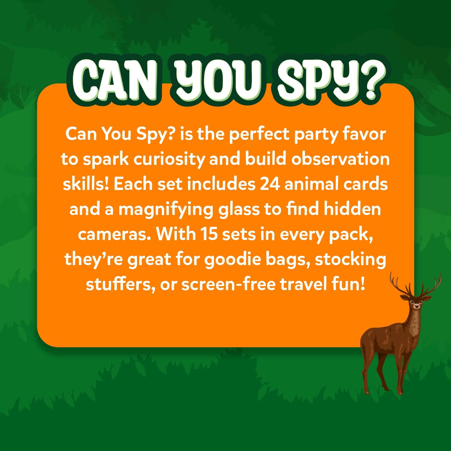 Skillmatics Party Favors (Pack of 15) - Can You Spy Animals Card Set, Search & Find Game for Kids, Goodie Bag Toy & Educational Gift for Girls & Boys Ages 4, 5, 6, 7