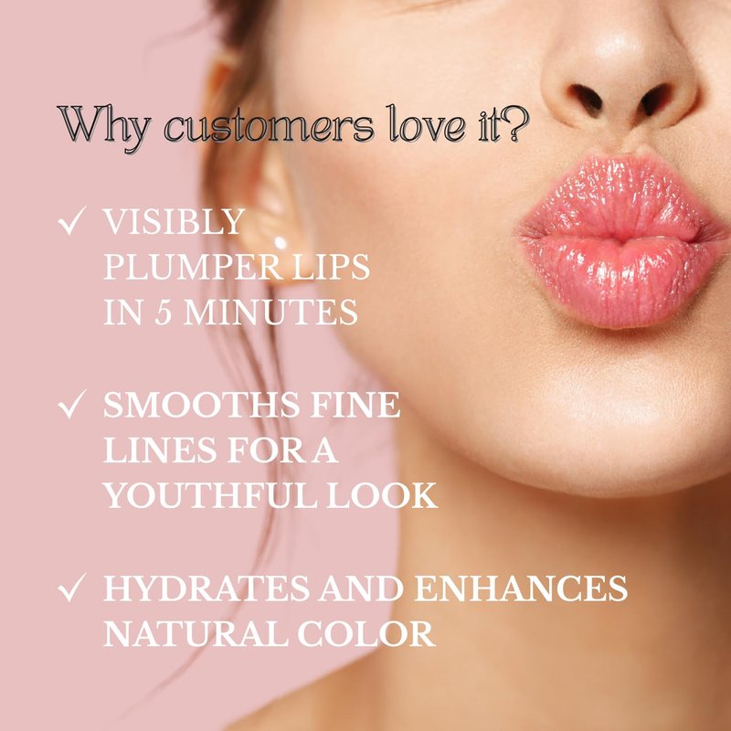 BEAUTICAL Instant Lip Plumper, Hydrating Lip Serum with Hyaluronic Acid, Guarana & Horse Chestnut Extract, Non-Sticky Moisturizing Lip Plumping Gloss, Anti-Aging Lip Care, 5ml