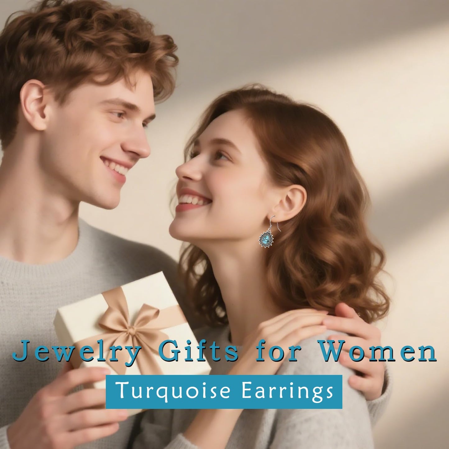 Eetaitai Turquoise Earrings 925 Sterling Silver Western Earrings Cowgirl Earrings Native American Jewelry Boho Jewelry for Women Mothers Day Gifts for Mom Wife Sister