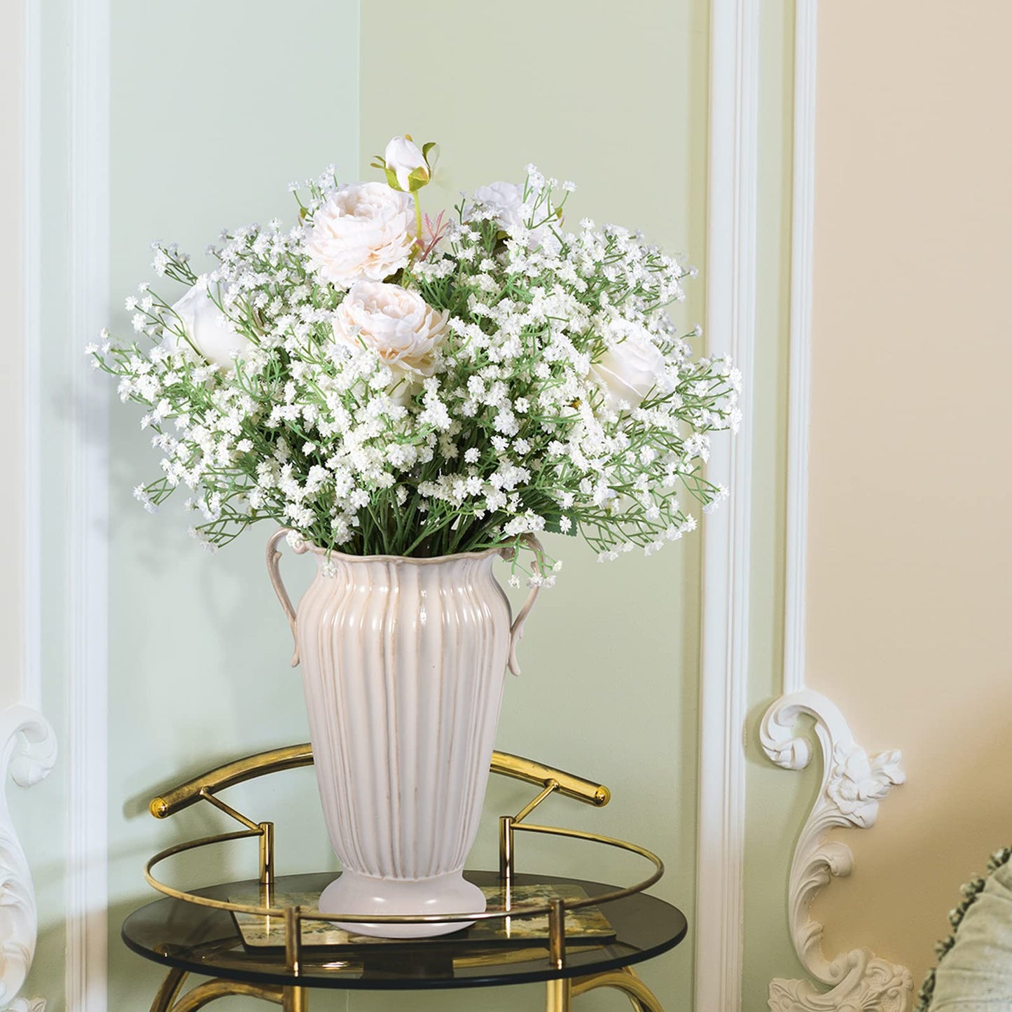 LYLYFAN Babys Breath Artificial Flowers,12 Pcs Gypsophila Faux Flowers for Wedding Party Home Garden Decoration