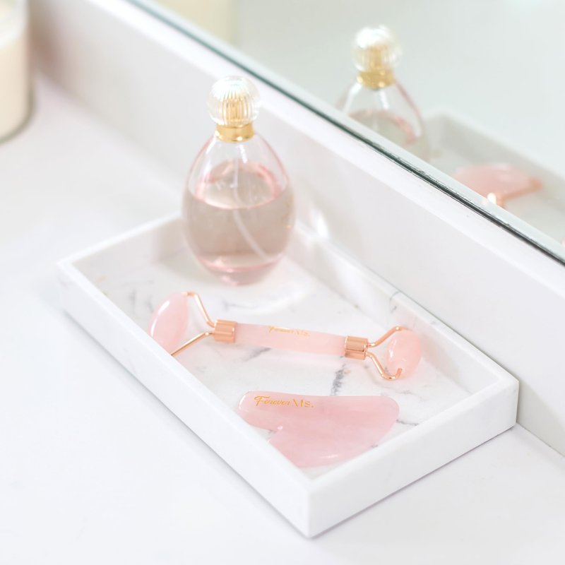 Rose Quartz Gua Sha and Face Sculpting Roller Kit - Lymphatic Drainage and Facial Massager for Skin Care - Beauty Tools for Women - Ice Depuffer and Shaper for Eye Area, Neck and Puffy Face