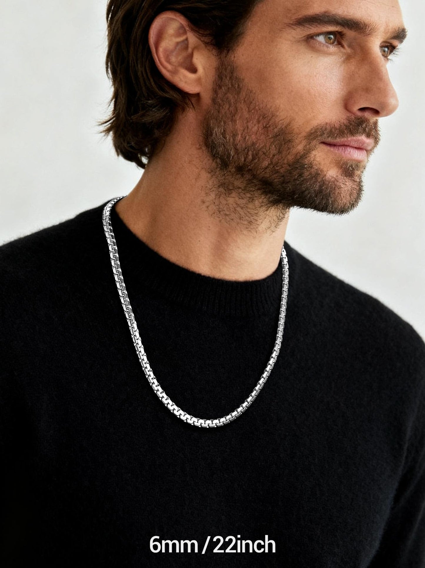 PROSTEEL Stainless Steel Chain Necklace Men Jewelry Flat Chain Trendy Layering Layered Long Necklace