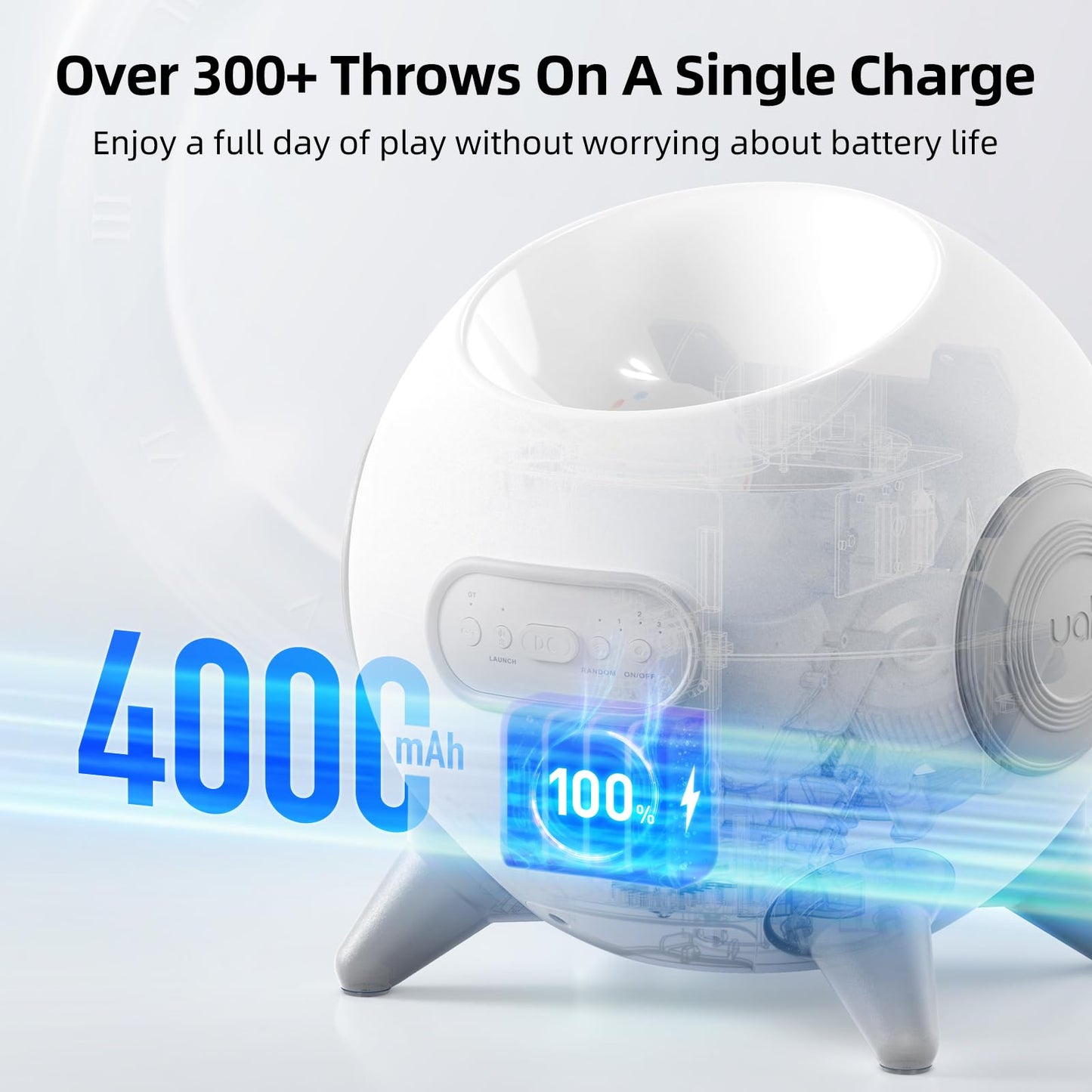 uahpet iRetriever Automatic Dog Ball Launcher with 8Pcs Balls