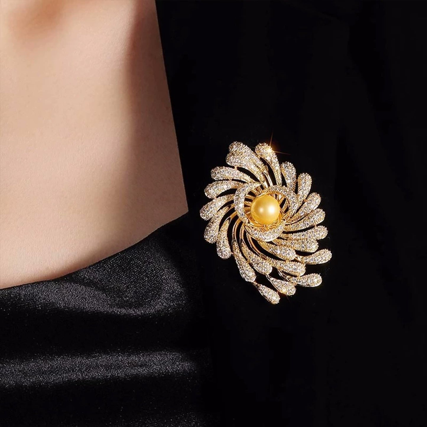 HETICA Women Animal Floral Brooch Pin Accessory Perfect as a Gift for Anniversary Celebrations, Parties, Or Everyday Wear (Fireworks)