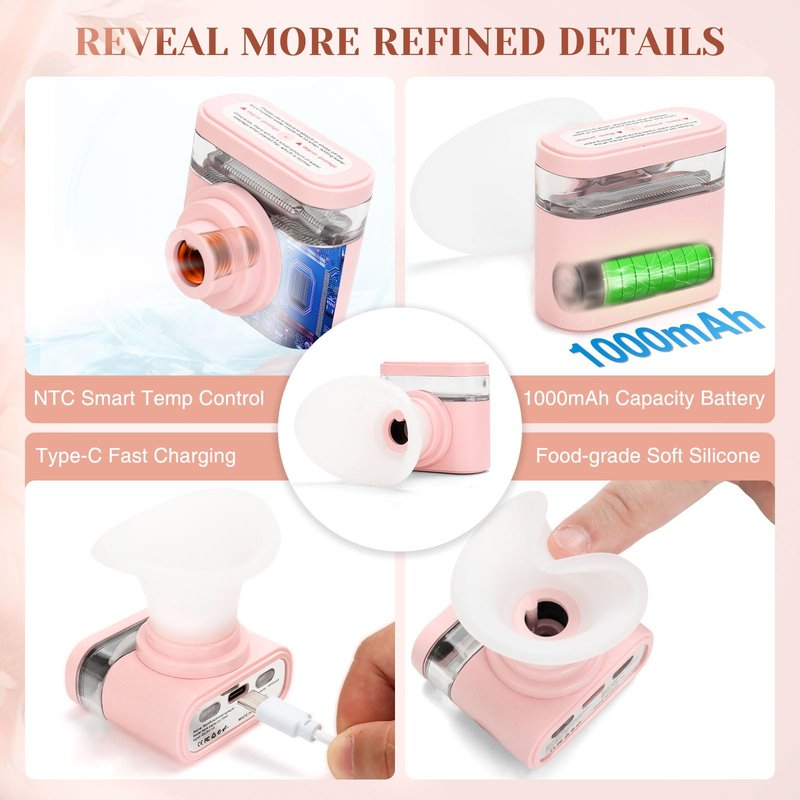 JEPIU Portable Heated Eye Steamer for Dry Eyes - 3 Heat Settings, Warm Moist Heat Therapy to Restore Natural Tears, Dry Eye Relief Sprayer (Pink)