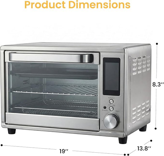 Simple Deluxe 29.6QT Air Fryer Toaster Oven Combo with Smart Probe, 12-in-1 Countertop Convection Oven, 450°F, Stainless Steel