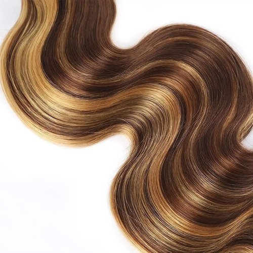 Ombre Bundles 20 22 24 Inch 4/27 Human Hair Bundles Highlight Body Wave Bundle Healthy And Soft Honey Blonde Bundle Brazilian Virgin Remy Hair Extensions