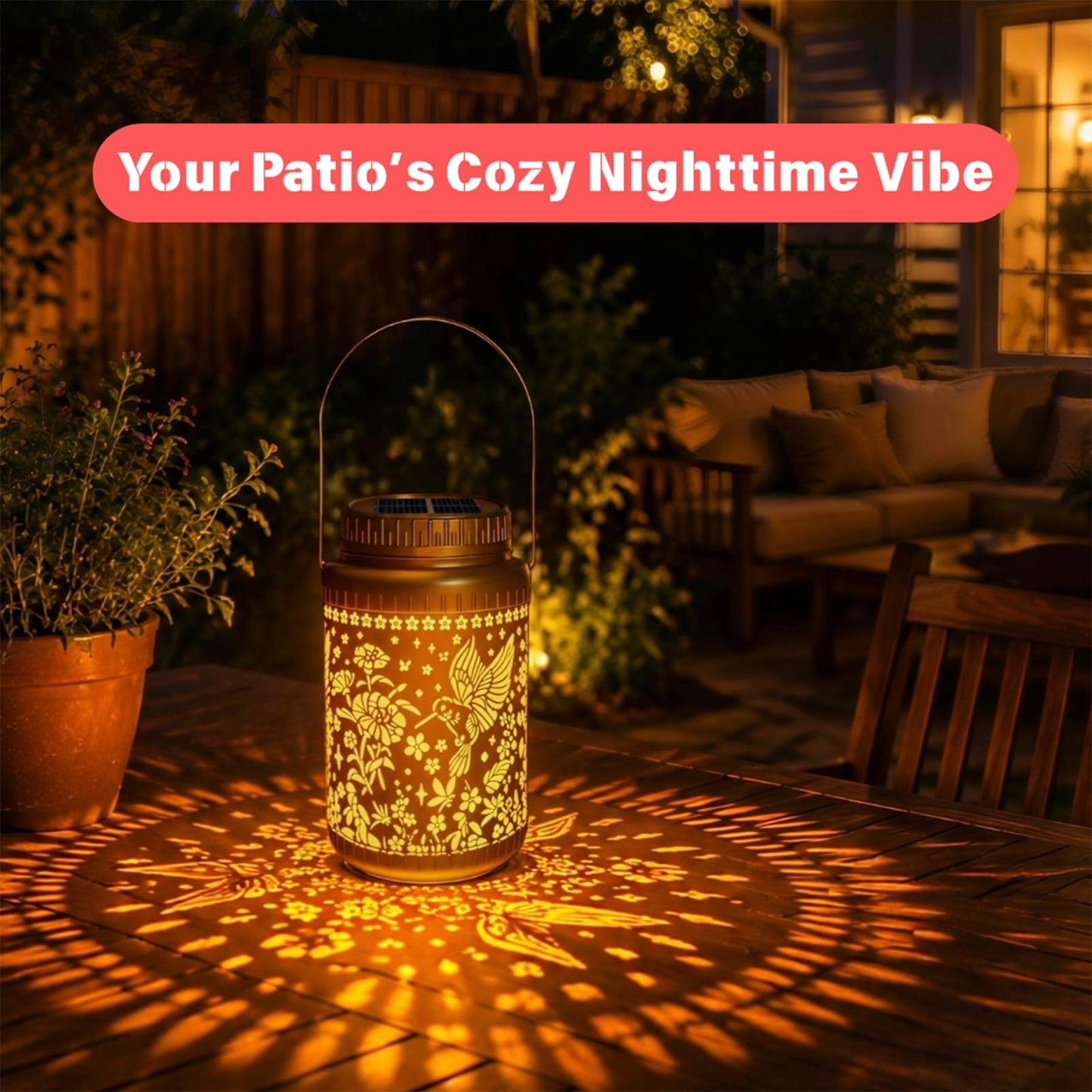 Cooo 2 Pack Solar Lanterns Outdoor Waterproof Hummingbird Red_Sage Solar Pathway Lights Landscape Path Christmas Gifts for Women Mom Grandma Outdoor Table Lamps Garden Yard Backyard Decor -Rose Gold